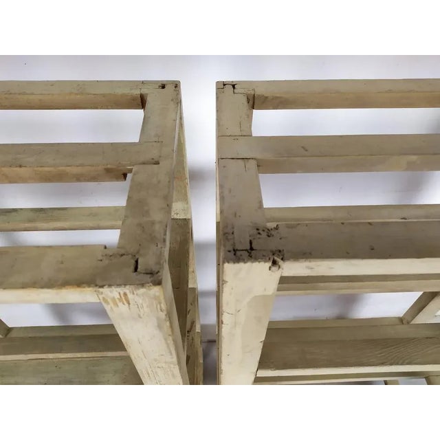 Beige Patinated Wood Industrial Shelf, 1890s For Sale - Image 8 of 12