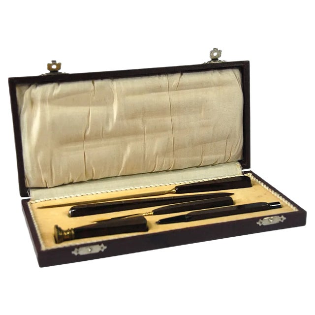Writing Letter Box Desk Set, 1930s, Set of 5 For Sale