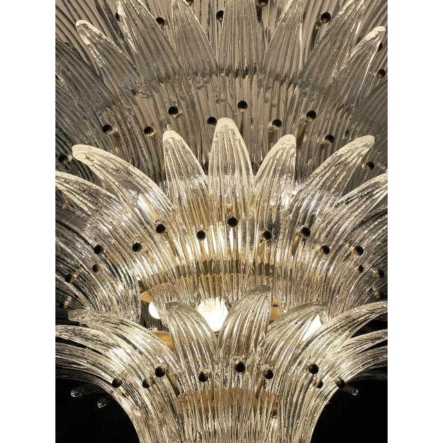 Murano Murano Palmette Ceiling Light on Four Levels, 163 Trasparent Glasses For Sale - Image 4 of 9