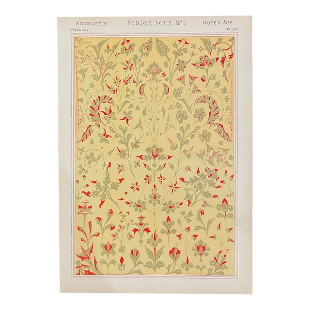 Middle Ages Owen Jones Grammar of Ornament Chromolithograph For Sale