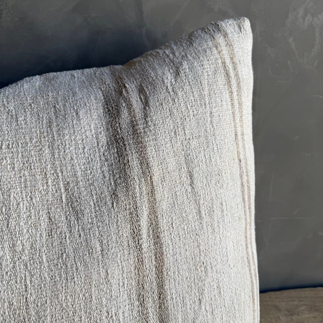 Textile Vintage Rug Pillow With Original Seams Includes Insert For Sale - Image 7 of 7