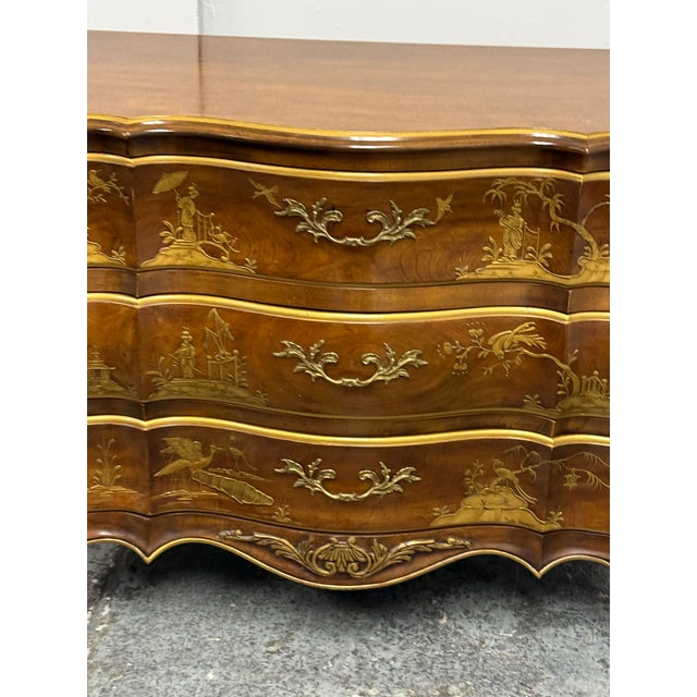 Chinoiserie Phyllis Andrade for White Furniture Company Chinoiserie Bombe Chest of Drawers, Vintage For Sale - Image 3 of 12