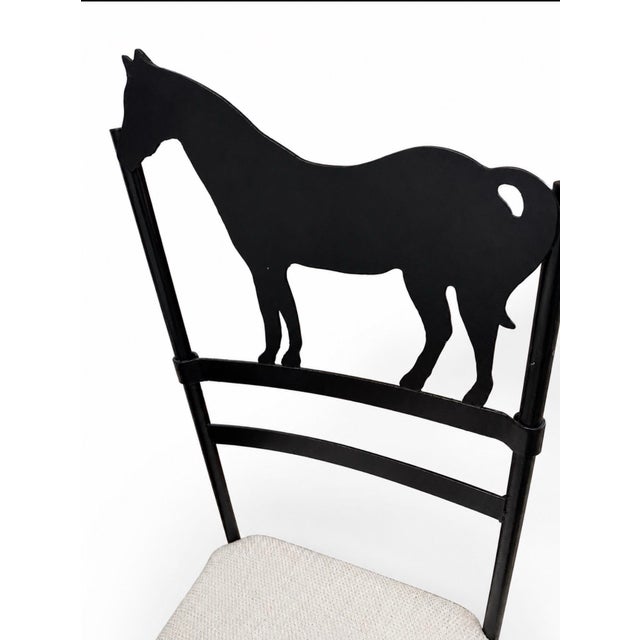 1980s Iron Farmhouse Animal Silhouette Dining Chairs, Set of 4 For Sale - Image 4 of 12