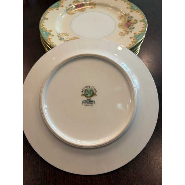 Set of 7 Vintage Noritake 1930's Tiffany Pattern / Dessert Plates For Sale - Image 4 of 4