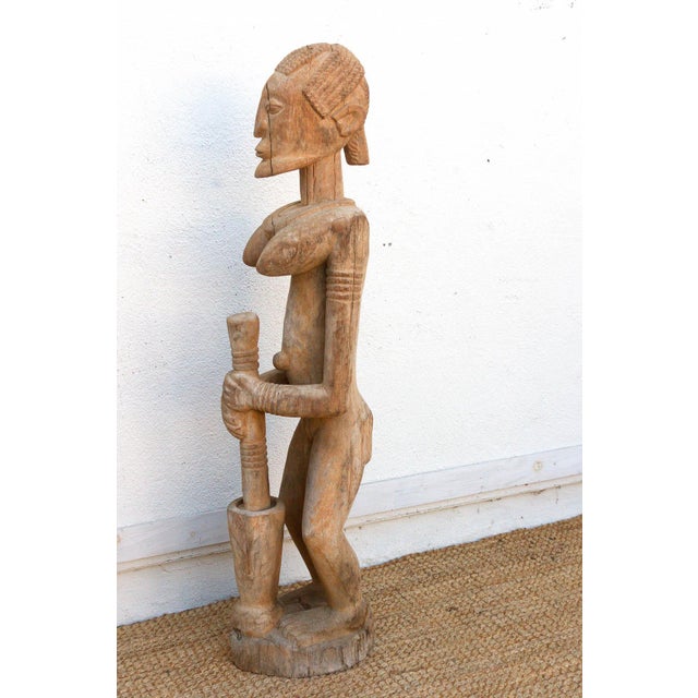 Wood A 63" Tall Commanding Baule Female Figure For Sale - Image 7 of 11