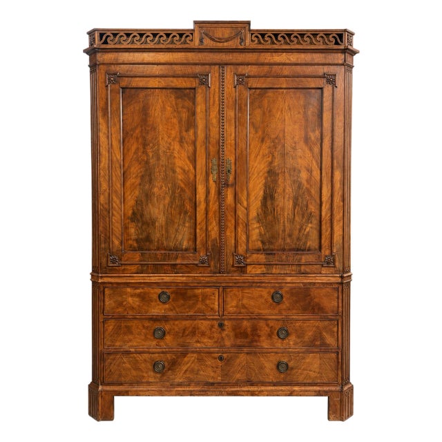 Antique Mahogany Linen Press or Bookcase For Sale