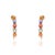 Natural Oval Cut 4.07ct Rainbow Sapphire Half Hoop Earrings in 14k Yellow Gold- A Pair For Sale - Image 4 of 16