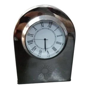 1970s Solid Chrome Quartz Mantle/Desk Clock