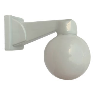 Art Deco Porcelain Bathroom Wall Light, 1930s For Sale
