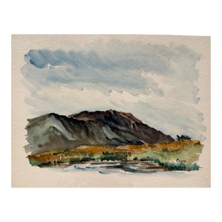 Henry Emil Salloch Original Watercolor on Paper Rugged Desert Mesa, 1956. For Sale