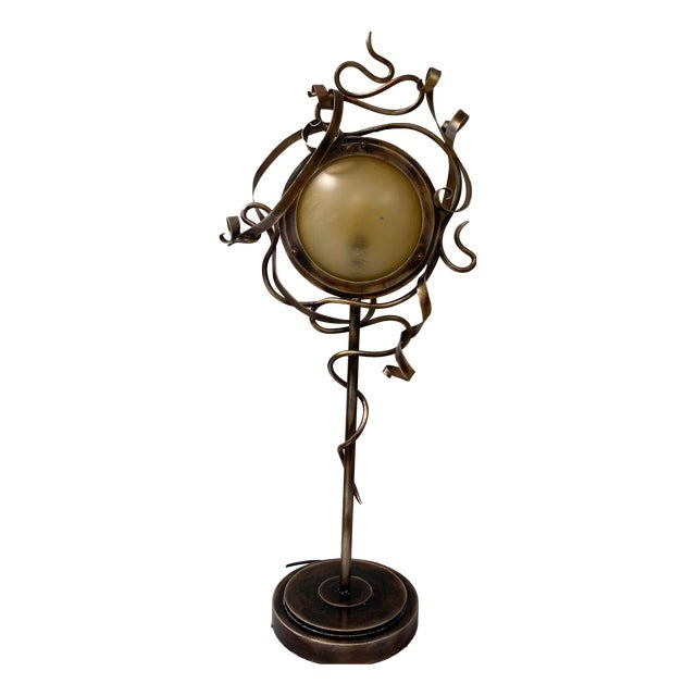 Wrought Iron Table Lamp by Leeazanne for Lam Lee Group, 1990s For Sale