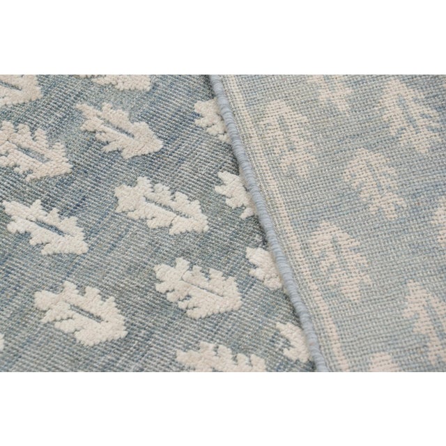 Blue Rug & Kilim’s Modern Block Print Rug in Blue with White Floral Pattern - 5x8 For Sale - Image 8 of 8