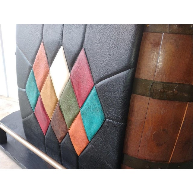 1960s Midcentury Vinyl and Whiskey Barrel Bar For Sale - Image 9 of 11