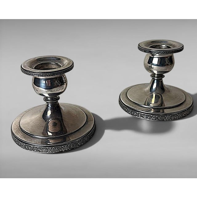 Art Deco Art Deco Pair American Silver Plate “Dutchardt” Candlesticks by Bernard Rice For Sale - Image 3 of 18