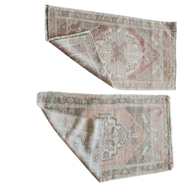 Textile 1970s Vintage Petite Turkish Rug - a Pair For Sale - Image 7 of 7