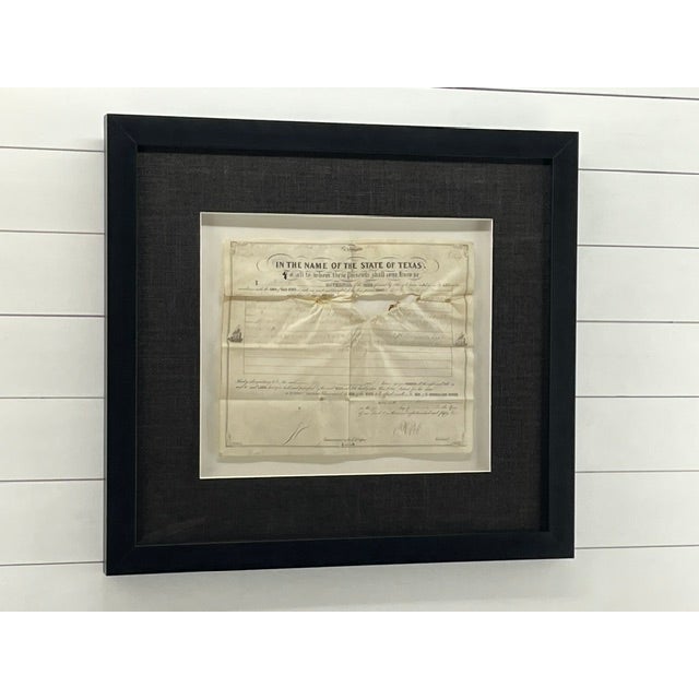 Authentic antique Land Grant from the state of Texas signed in 1853 by Governor Bell in Austin Texas. Who fought with Sam...