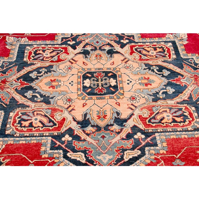 Traditional Pasargad Home Serapi Wool Area Rug- 9' 0'' X 11' 7'' For Sale - Image 3 of 7