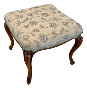 Antique Victorian Walnut Stool, 1860s