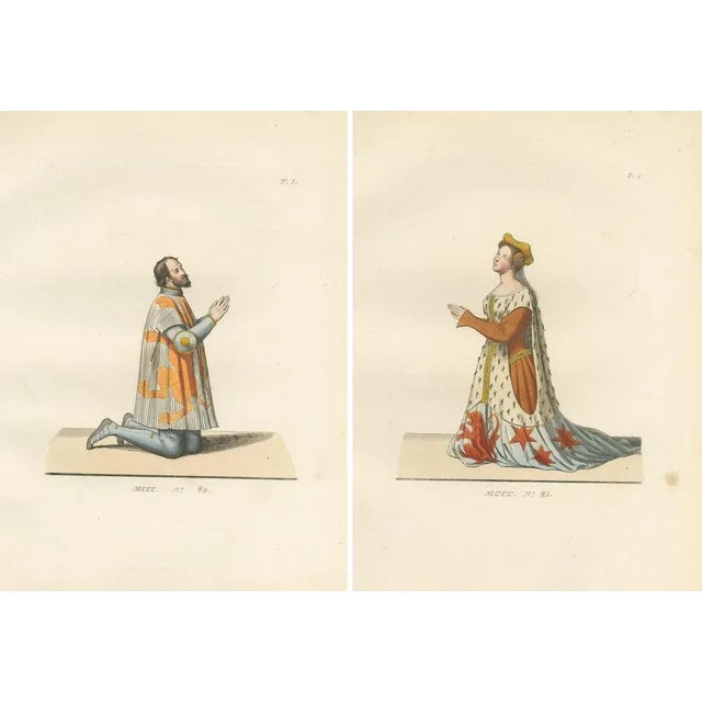 Heraldic Costumes, 1845, Paper, Set of 2 For Sale - Image 9 of 10