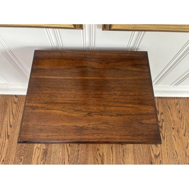 Mid 20th Century Vintage Mid to Late Twentieth Century Brandt Walnut or Pecan Dark Wood Small Side Table Federal Neoclassical For Sale - Image 5 of 7