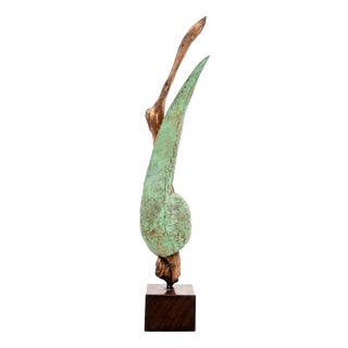 Vintage Bronze and Driftwood Sculpture by A. Altmann For Sale