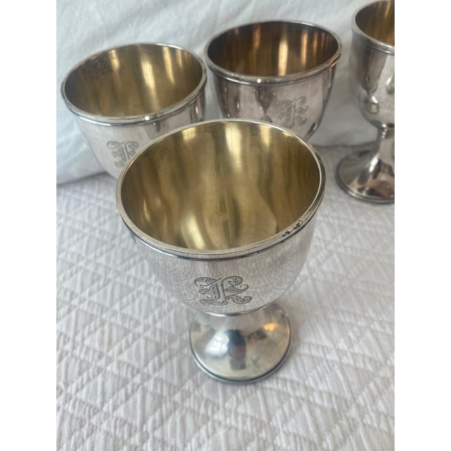 1910s Antique Derby S. P. Co. International Silverplate Goblets, Set/4 For Sale - Image 5 of 7