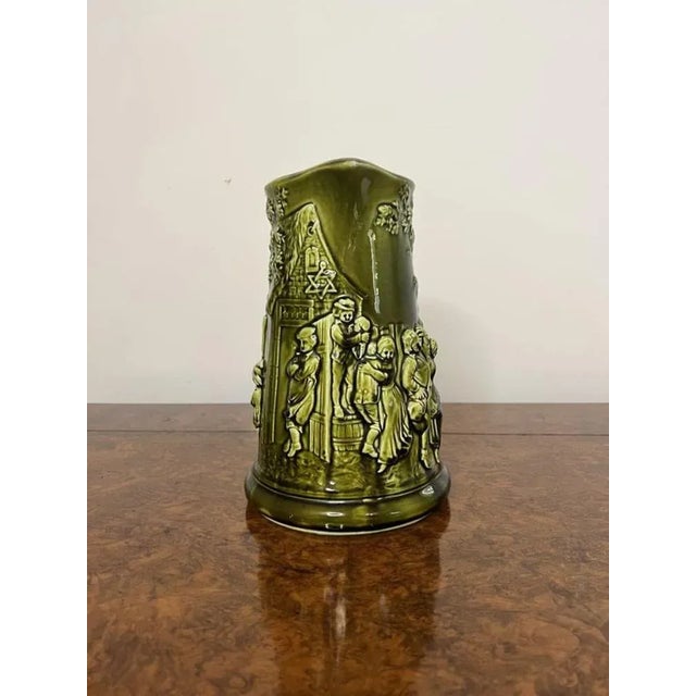 Edwardian Majolica Jug, 1900s For Sale - Image 4 of 9