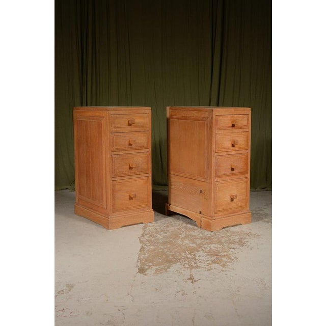 Vintage Bedside Tables in Light Oak from Brynmawr Furniture Co, 1920, Set of 2 For Sale - Image 4 of 14