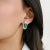 Metal Emerald With Earth Mined Diamond Cluster Earrings, a Pair For Sale - Image 7 of 10