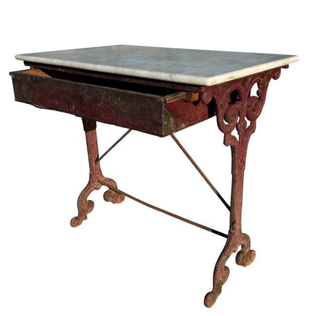 Antique French Cast Iron and Marble Bistro Table, 1900s For Sale - Image 15 of 18