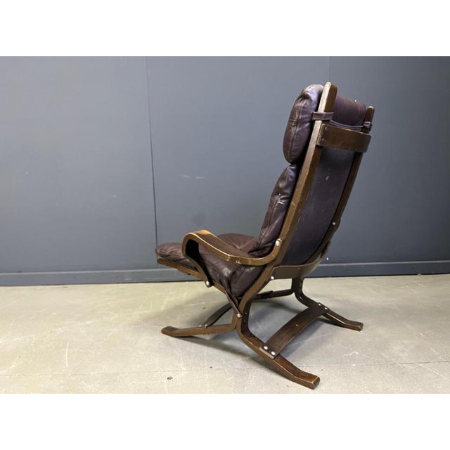 Vintage Scandinavian Leather and Bentwood Armchair by Ingmar Relling, 1970s For Sale - Image 6 of 12