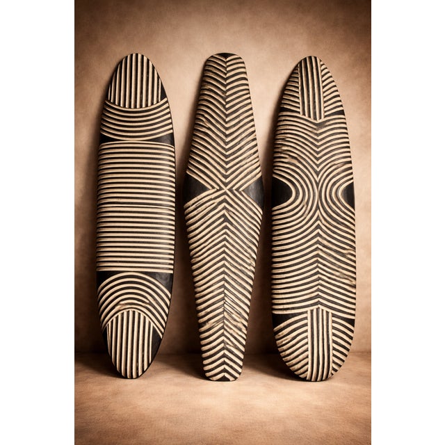 Contemporary Bamileke Long Shield Tribal Wall Sculpture, 1960s For Sale - Image 3 of 3