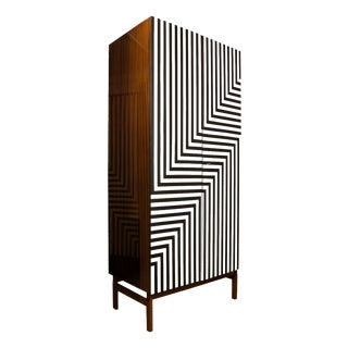 Vintage Polish Wardrobe with Op Art Motif, 1970s For Sale