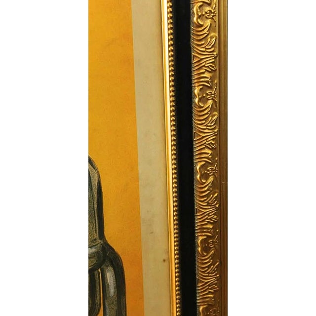 Gold Vintage Italian Columbia Gramophone Advertising Poster in Ornate Gold Frame For Sale - Image 8 of 9