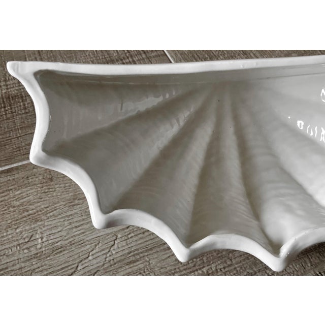 Circa 1980 Palm Beach Chic Italian Creamware Shell-Shaped Wall Pocket in the Manner of Mario Bellini For Sale - Image 17 of 18