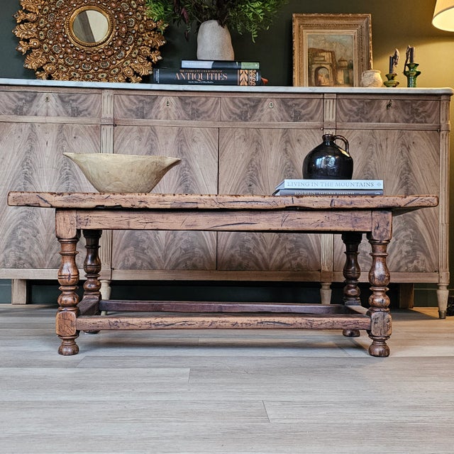 18th Century French Oak Hall Bench With Turned Legs For Sale In New York - Image 6 of 6