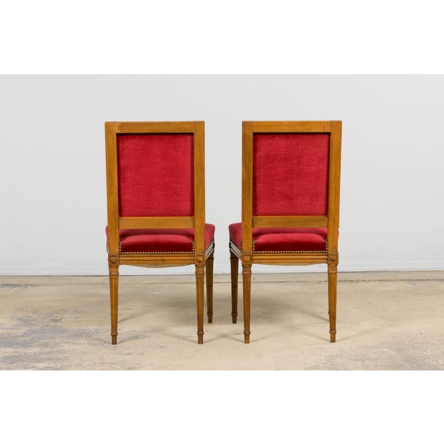 French Louis XVI Style Dining Chairs W/ Red Velvet - Set of 6 For Sale - Image 18 of 18