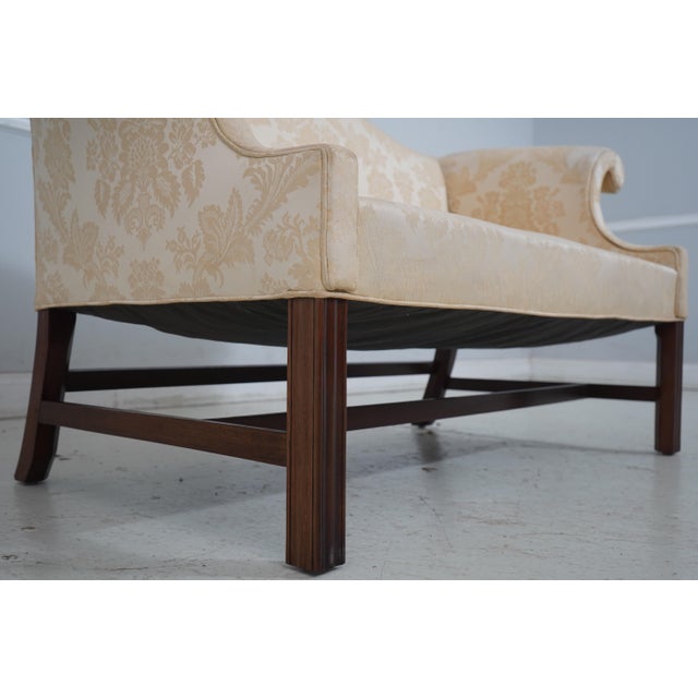 1980s Frank Rhodes Bench Made Chippendale Mahogany Loveseat For Sale - Image 5 of 18