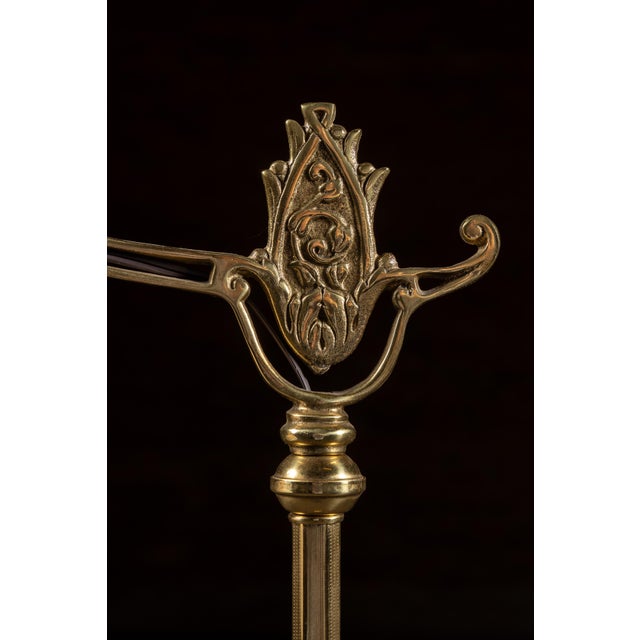 Antique Brass Bridge Arm Floor Lamp For Sale - Image 9 of 11