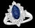 2.5 Ct Blue Sapphire & 1.2Ct Diamond Cocktail Ring in 18 Karat White Gold Estate For Sale - Image 16 of 18