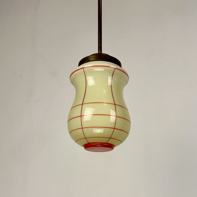 Metal Small Art Deco Pendant Lamp, 1930s For Sale - Image 7 of 7