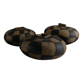 Mr Vénérable Is Dressed Vases in Oak Wood by Yann Marot, Set of 3 For Sale