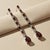 Red Garnet Long Drop Earrings, Silver, Gold, Pair For Sale - Image 8 of 8