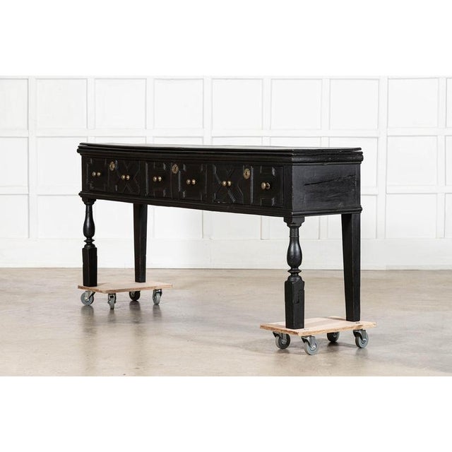 English 19thc Ebonised Oak Console Table, 1890 For Sale - Image 6 of 14