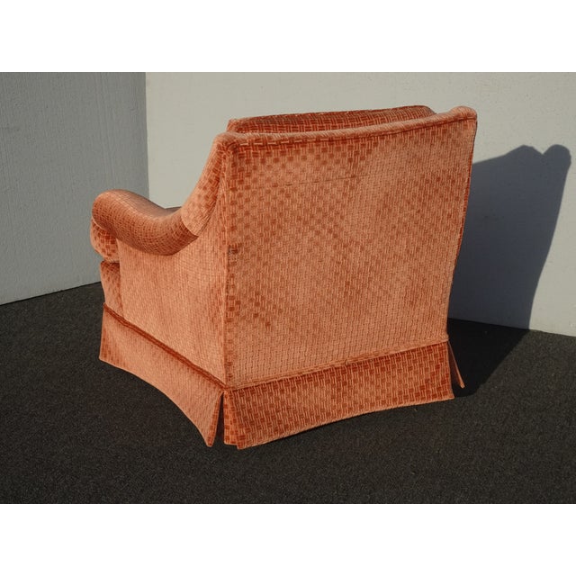 Pair Vintage Mid Century Modern Coral Orange Tufted Velvet ...