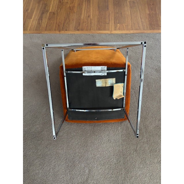 Vintage Set of 6 Mid-Century Modern Milo Baughman for Thayer Coggin Chrome Dining Chairs & Smoked Glass Dinning Table For Sale - Image 16 of 17