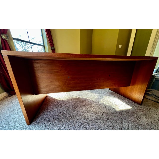 Mid Century Modern Teak Executive Office Desk For Sale - Image 9 of 10