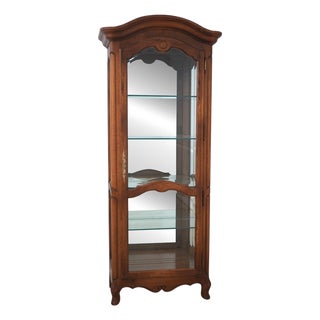 Ethan Allen French Country Birch Curio Display Cabinet For Sale