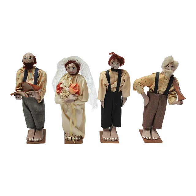 Outsider Art Hand-Carved "Shotgun Wedding" Tableau For Sale