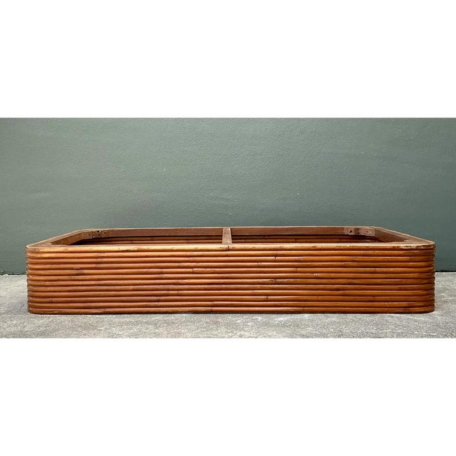 Mid 20th Century Vintage Stacked Rattan Twin Bed Platform For Sale - Image 5 of 12